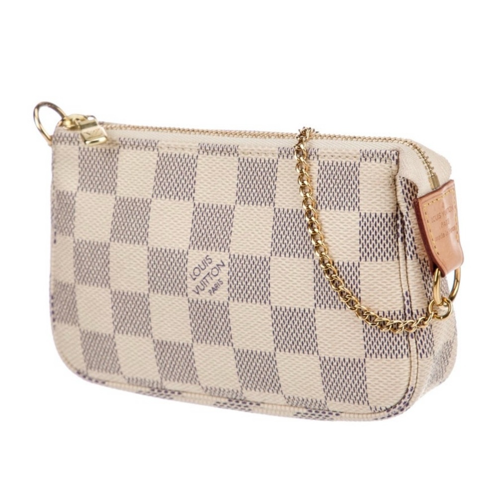 Authentic Louis Vuitton Mini Pochette Accessoires- Damier Azur - Picture 3 of 6